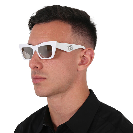 Dolce & Gabbana Clear Mirrored Silver Cat Eye Men's