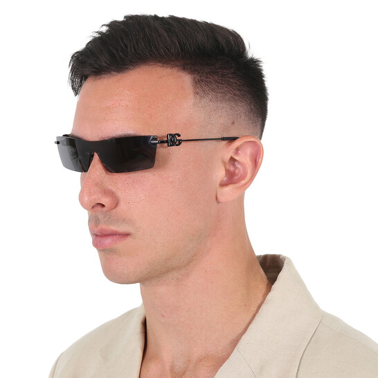 Dolce & Gabbana Dark Grey Shield Ladies Sunglasses DG2292 01  display picture 3