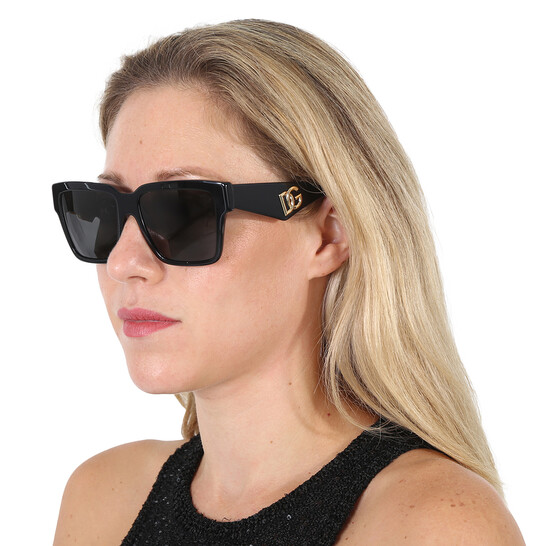 Dolce Gabbana Sunglasses Womens Black And Gold Sunglasses
