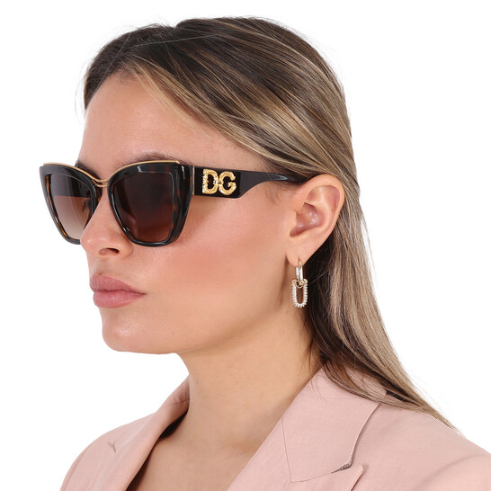 Dolce & Gabbana Gradient Brown Cat Eye Ladies Sunglasses DG6144