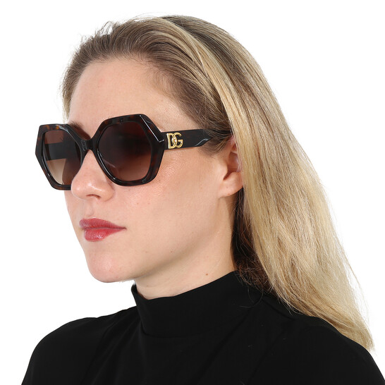 Dolce & Gabbana Gradient Brown Irregular Ladies Sunglasses  display picture 1