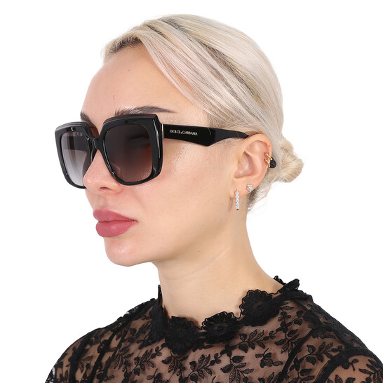 Dolce & Gabbana Grey Gradient Square Ladies Sunglasses