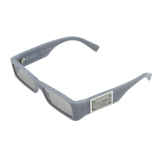 Dolce & Gabbana Light Grey Mirror Silver Rectangular Men display picture 1