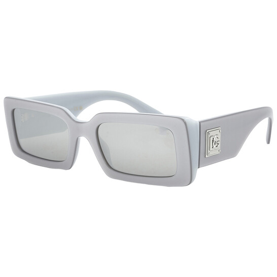 Dolce & Gabbana Light Grey MIrrored Silver Rectangular