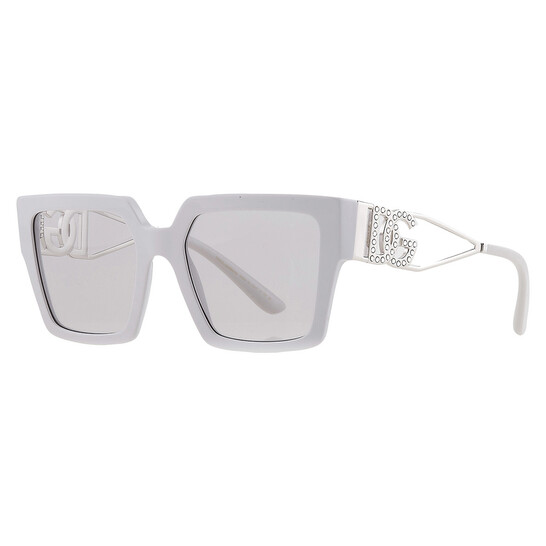 D＆G Silver frame sunglasses Dolce & Gabbana Light Grey Mirror Silver Rectangular Men's