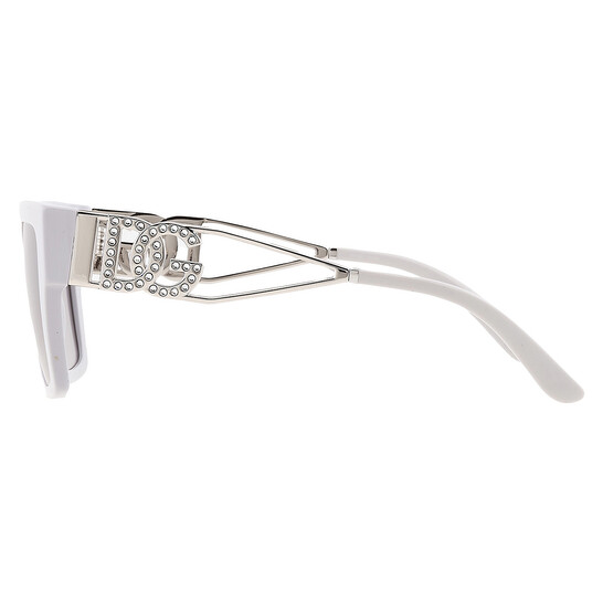 D＆G Silver frame sunglasses Dolce & Gabbana Light Grey Mirror Silver Rectangular Men's