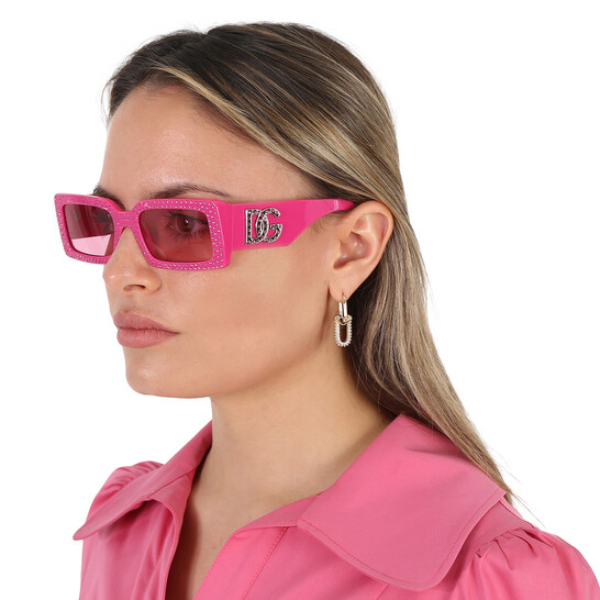 Dolce & Gabbana Pink Rectangular Ladies Sunglasses DG4447B