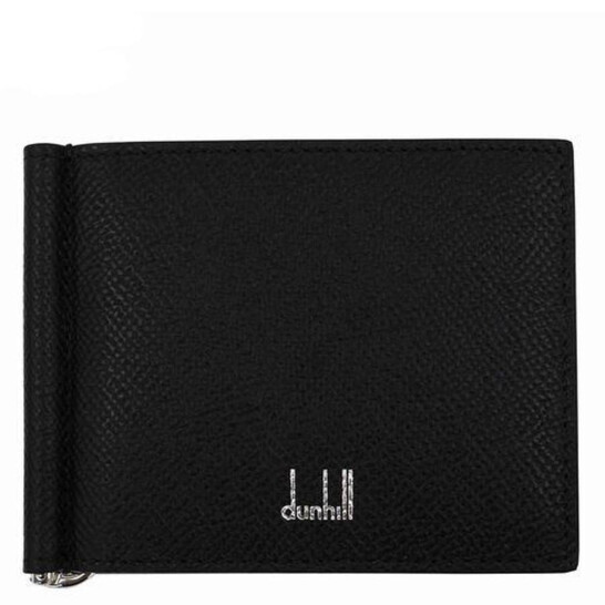 小物 dunhill money clip black Excellent! DUNHILL Money Clip Billfold Purse Wallet Leather