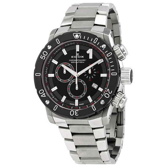 Edox Chronoffshore-1 Chronograph Quartz Black Dial Men's Watch