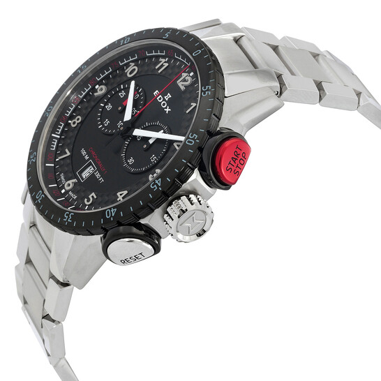 Edox Chronorally 1 Chronograph Quartz Black Dial Men's Watch 10114