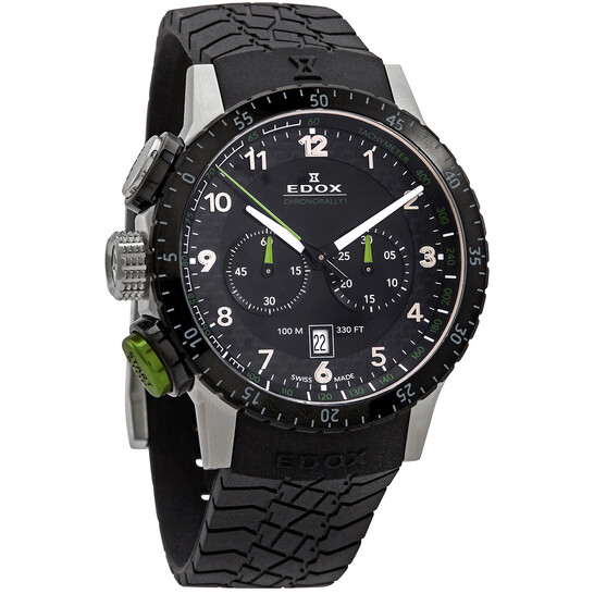 Edox Chronorally Chronograph Quartz Black Dial férfi karóra 10305 3NV NV - 546x546