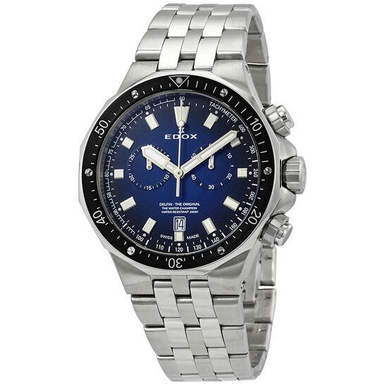 Edox Delfin Chronograph Blue Dial Men's Watch 10109 3M BUIN