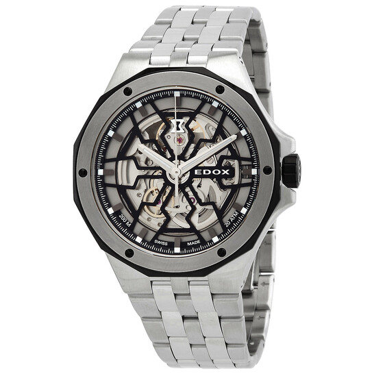 Edox Delfin Mecano Automatic Skeleton Dial Men's Watch 85303 3NM