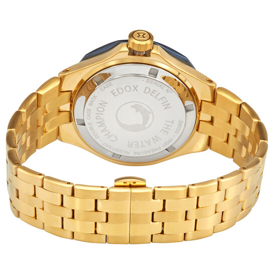 Edox Delfin Quartz Gold Dial Men display picture 1