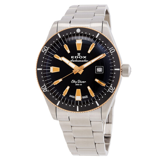 Edox Skydiver Automatic Black Dial Men's Watch 80126 357RNM NIRB