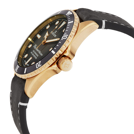 Leather Edox Military 80115 BRZN NDR Edox SkyDiver Military