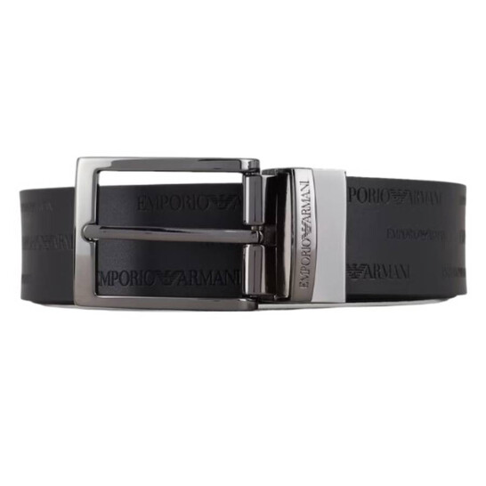 Emporio Armani All-Over Embossed Lettering Reversible Belt Y4S426