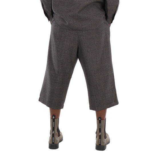 Emporio Armani Checkered Wide-Leg Cropped Trousers, Brand
