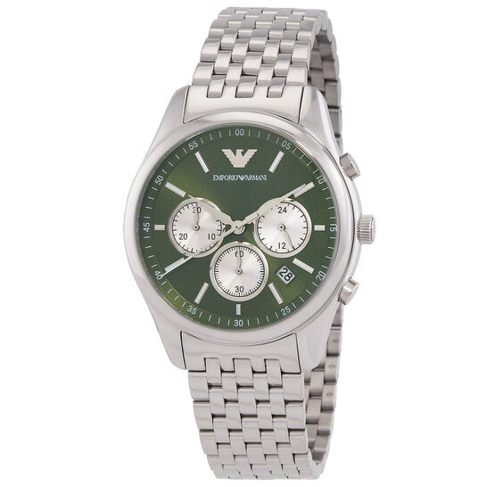 Emporio Armani Chronograph Quartz Diamond Green Dial Men's Watch