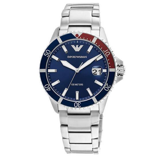 Emporio Armani Classic Blue Dial Pepsi Bezel Men's Watch AR11339