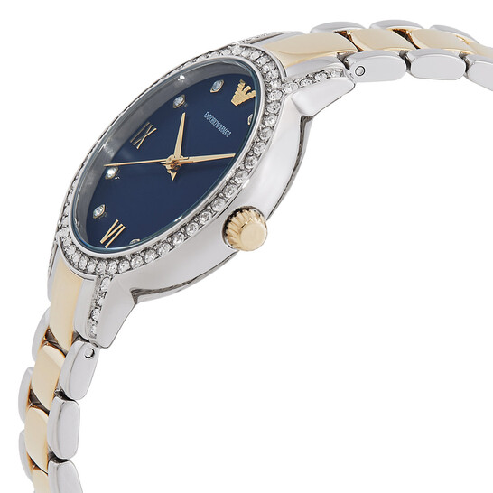 Emporio Armani Cleo Quartz Crystal Blue Dial Ladies Watch  display picture 2