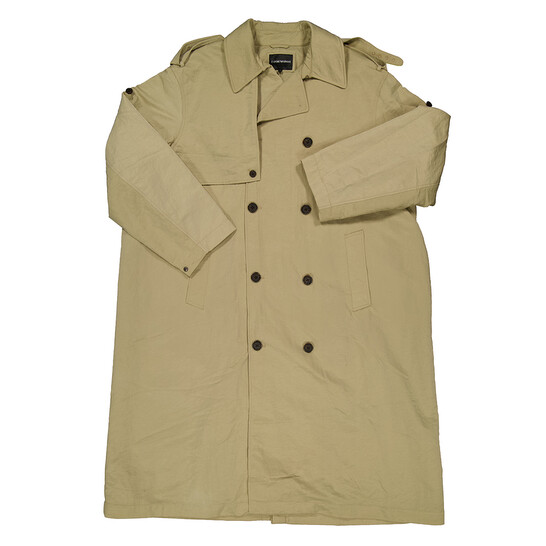 Emporio Armani Double-Breasted Trench Coat, Brand Size 52 (US Size
