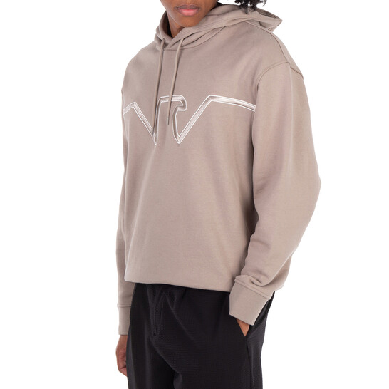 Emporio Armani Incense Eagle Logo Jersey Hoodie, Size Small 6D1MD2