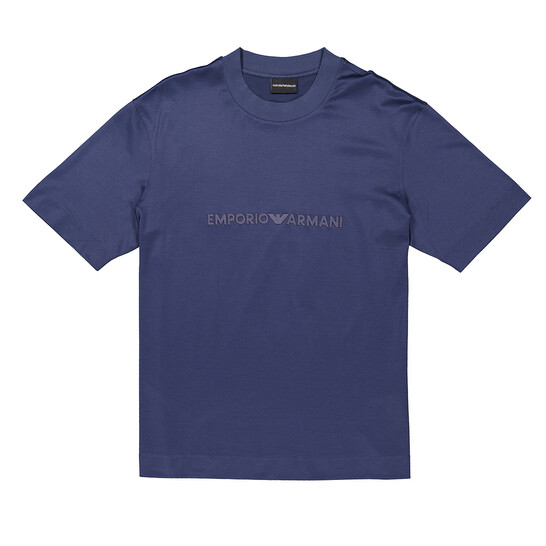 Emporio Armani Logo Embroidered Lyocell-Blend T-Shirt, Size