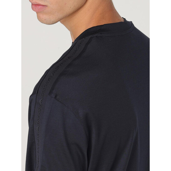 Emporio Armani Logo Tape Lyocell-Blend T-Shirt, Size Small