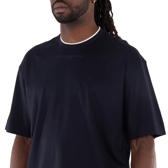 Emporio Armani Navy Logo Embroidered T-Shirt, Size Small