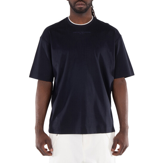 Emporio Armani Navy Logo Embroidered T-Shirt, Size Small