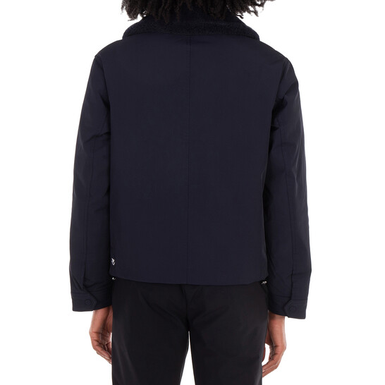 Emporio Armani Shearling Collar Nylon Twill Jacket, Brand