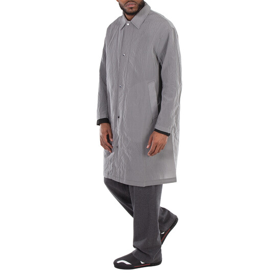 Emporio Armani Single-Breasted Textured Trench Coat, Brand