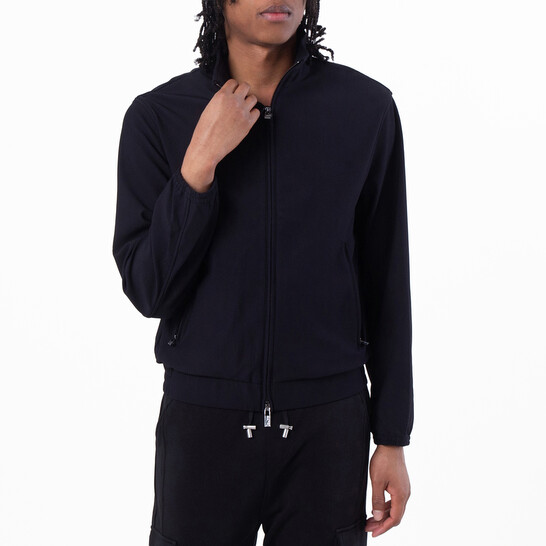 Emporio Armani Stretch Nylon Cannete-Effect Louson Jacket