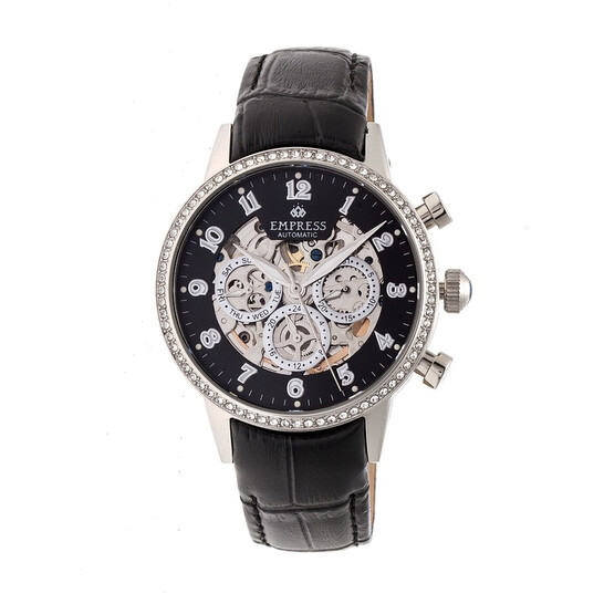 Empress Beatrice Black Skeleton Dial Black Leather Strap Ladies Watch EM2002 Empress Beatrice Black Skeleton Dial Black Leather Strap Ladies Watch EM2002 - 546x546