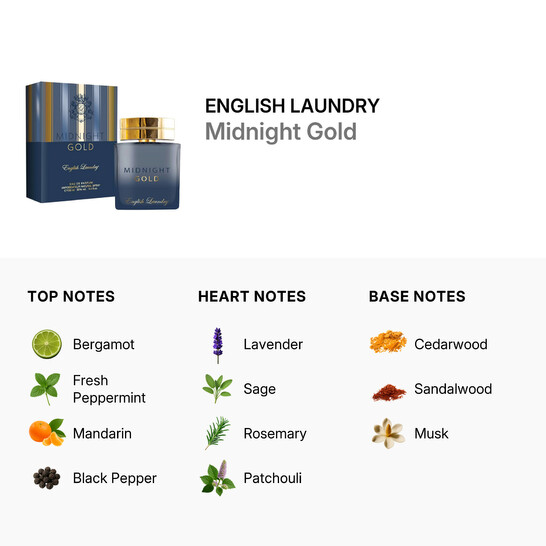 English Laundry Men's Midnight Gold EDP Spray 3.4 oz Fragrances