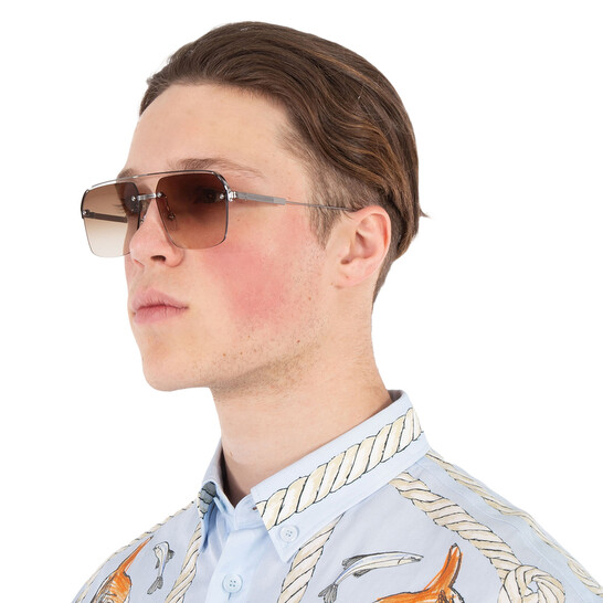 Zegna Ermenegildo Zegna Brown Gradient Navigator Men's Sunglasses