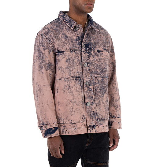 Etudes Hopper Overdye Denim Pink Shirt Jacket, Brand Size 48