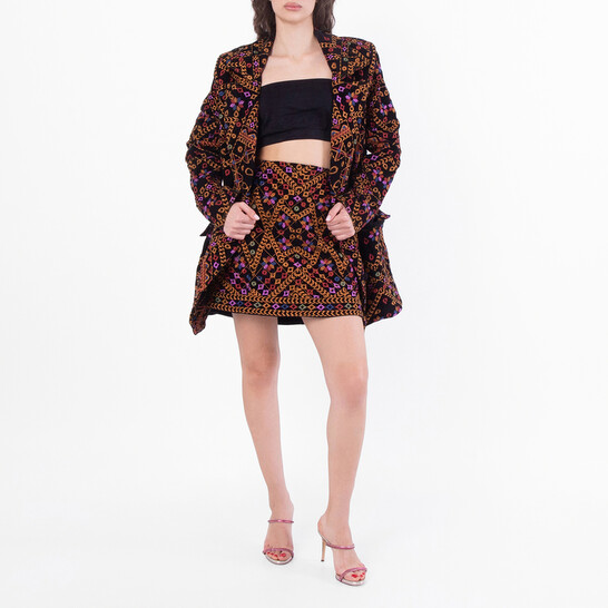 Farm Rio Embroidered Corduroy Blazer, Size Medium 312167-EMBROIDERED ...