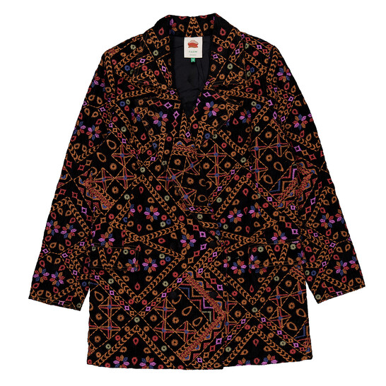 Farm Rio Embroidered Corduroy Blazer, Size Medium 312167-EMBROIDERED ...