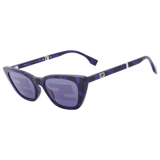 Fendi Blue Logo Cat Eye Ladies Sunglasses FE40089I 55X 53  display picture 2