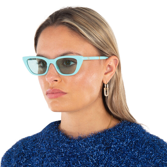 Fendi Blue Logo Folding Cat Eye Ladies Sunglasses FE40089I