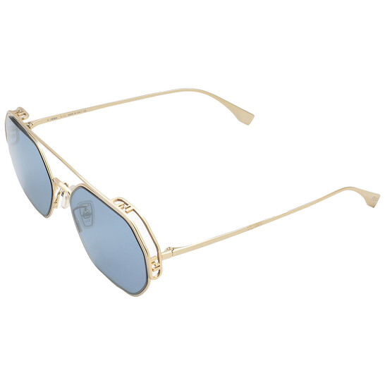 Fendi Blue Mirror Geometric Ladies Sunglasses FE40039U 10X  display picture 3