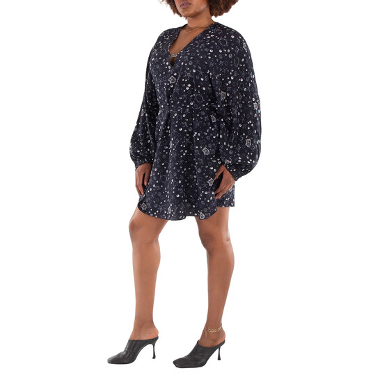 Fendi Blue Starry Sky Crepe Dress, Brand Size 42 ( US Size 6 ) - 546x546 Image #5