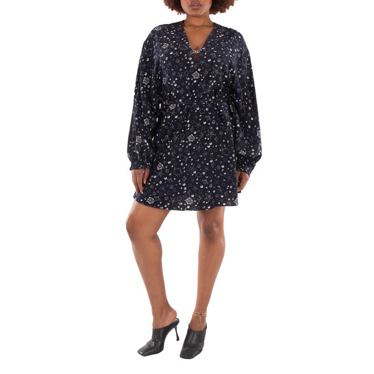 Fendi Blue Starry Sky Crepe Dress, Brand Size 42 ( US Size 6 ) - 546x546