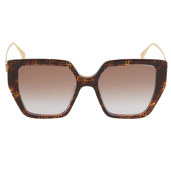 FENDI オハサイスフレムサンクラス FE40012U55F 55F Fendi Brown Gradient Butterfly Ladies Sunglasses FE40012U