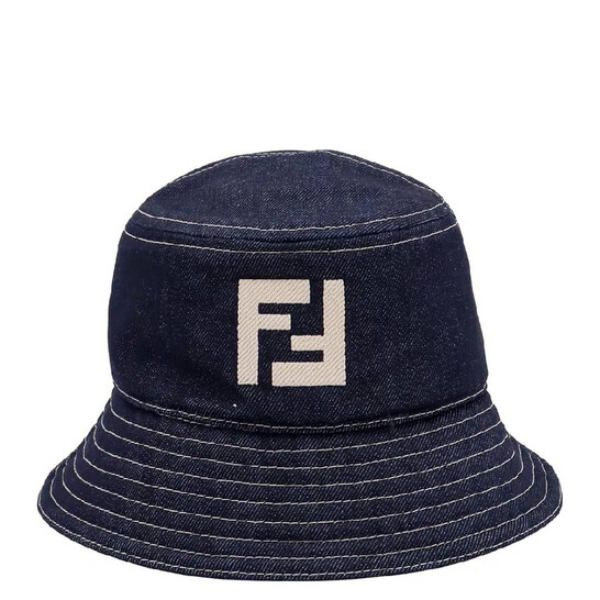 Fendi Embroidered Logo Denim Bucket Hat, Size Small FXQ958-ARR1