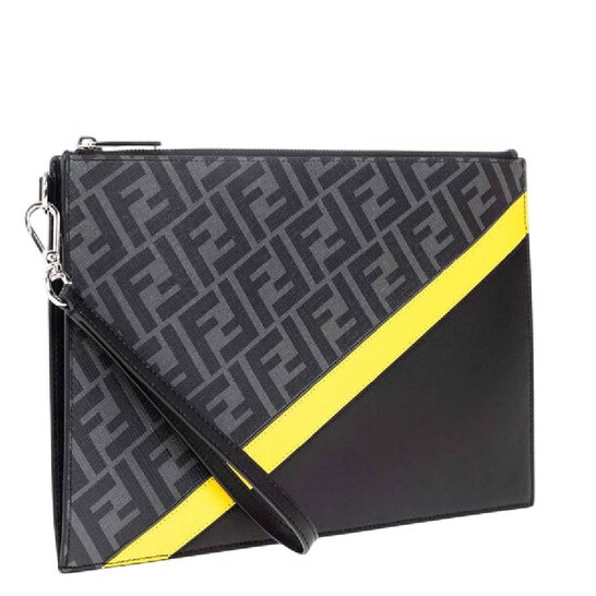 Fendi FF Logo Jacquard Flat Pouch 7N0110-A9XS-F0R2A