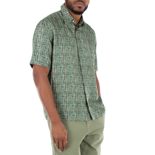 Fendi FF Print Short Sleeve Shirt, Brand Size 41 (Neck Size Fendi FF Print Short Sleeve Shirt, Brand Size 41 (Neck Size