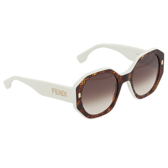 Fendi Gradient Brown Geometric Ladies Sunglasses FE40045I 55F 54